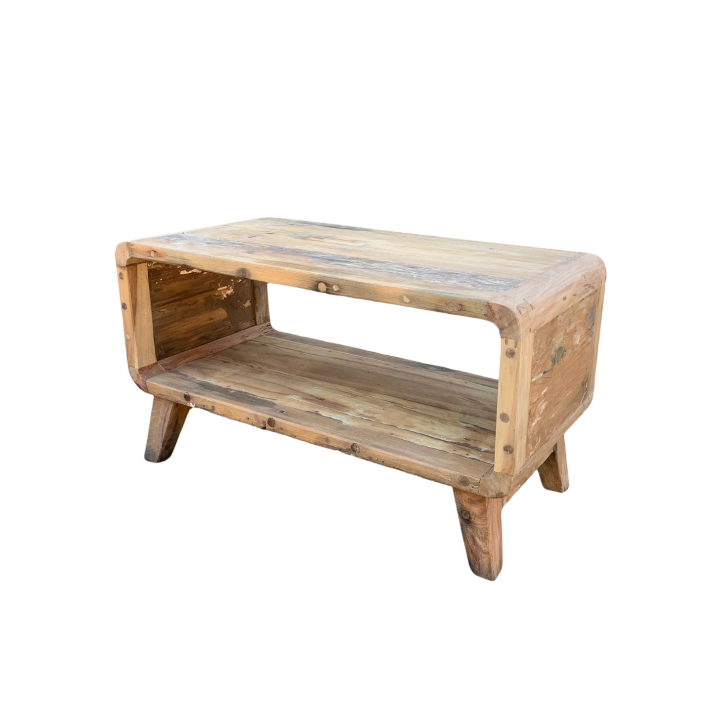 Small Rounded Coffee Table - Recycled Wood