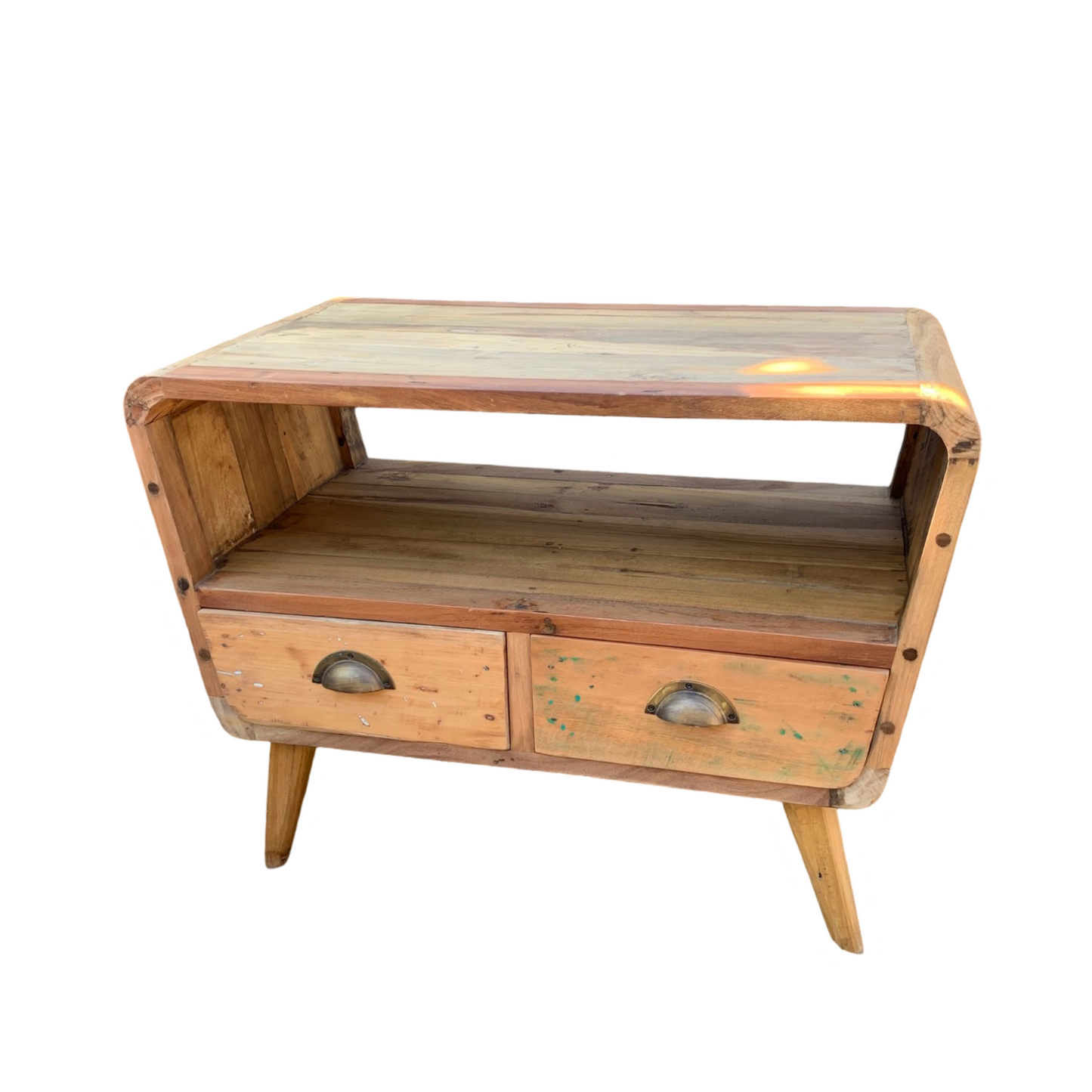 Handcrafted Teak TV Stand – Made from Upcycled Balinese Fishing Boats