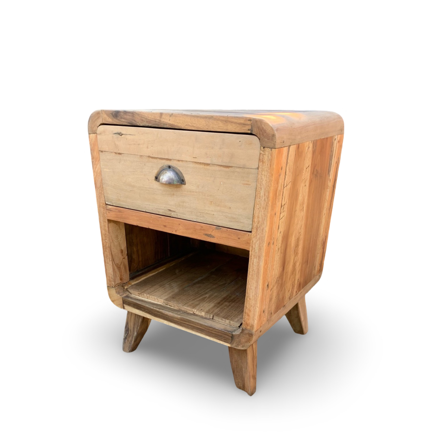 Handcrafted Teak Bedside Table – Made from Upcycled Balinese Fishing Boats