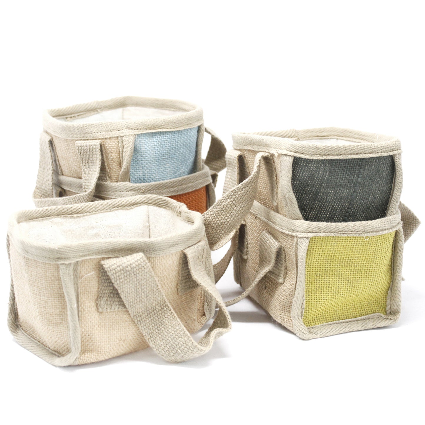 Mini Eco-Friendly Jute & Cotton Shopping Baskets – Stackable, Stylish, and Sustainable